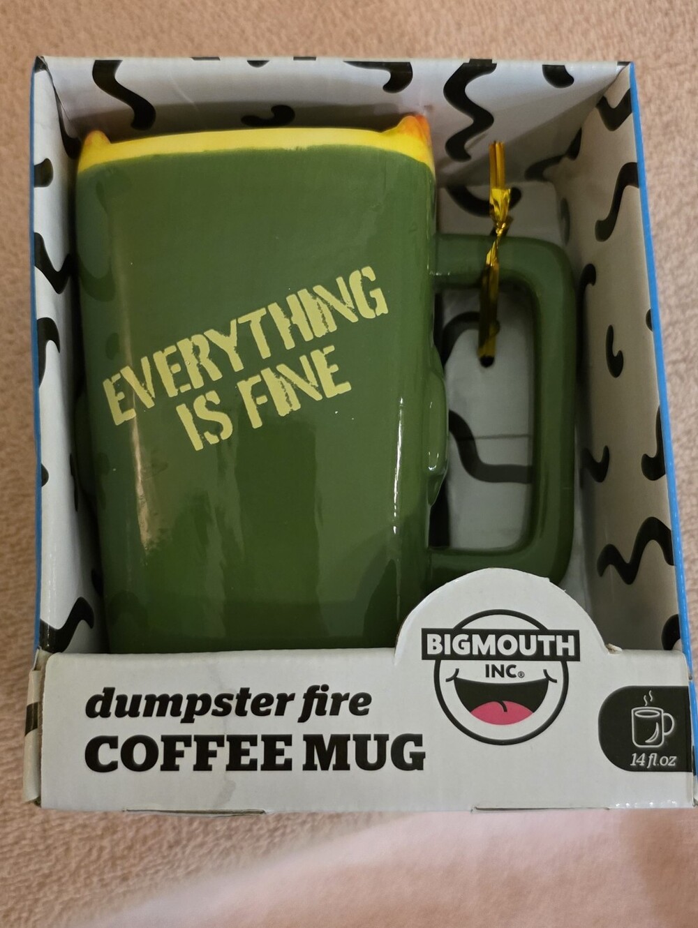 Hilarious Dumpster Fire "Everything Is Fine" Coffee Mug (Size 14 oz)